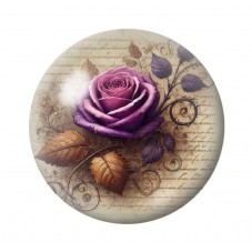 Cabochon en Verre Illustré Fleurs 12 à 25mm pour la création de bijoux fantaisie - DIY