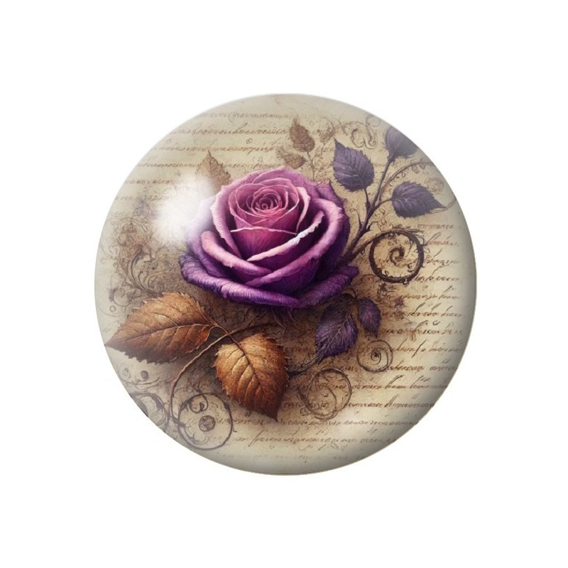 Cabochon en Verre Illustré Fleurs 12 à 25mm