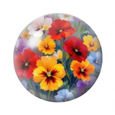 Cabochon en Verre Illustré Fleurs 12 à 25mm pour la création de bijoux fantaisie - DIY