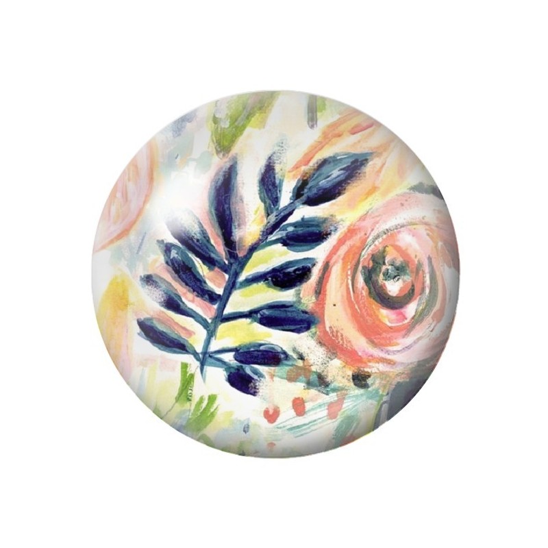 Cabochon en Verre Illustré Fleurs 12 à 25mm