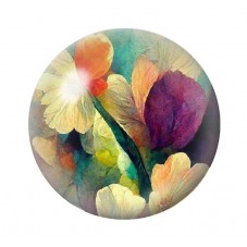 Cabochon en Verre Illustré Fleurs 12 à 25mm pour la création de bijoux fantaisie - DIY