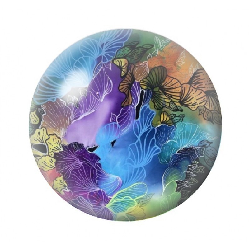 Cabochon en Verre Illustré Fleurs 12 à 25mm