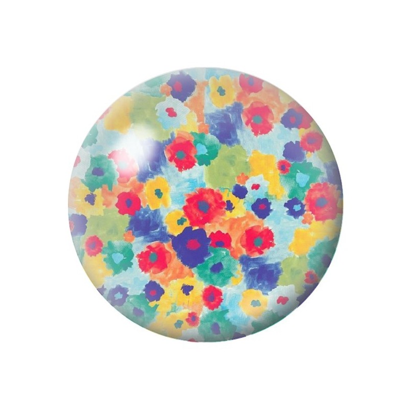 Cabochon en Verre Illustré Fleurs 12 à 25mm
