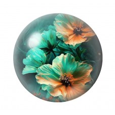 Cabochon en Verre Illustré Fleurs 12 à 25mm pour la création de bijoux fantaisie - DIY