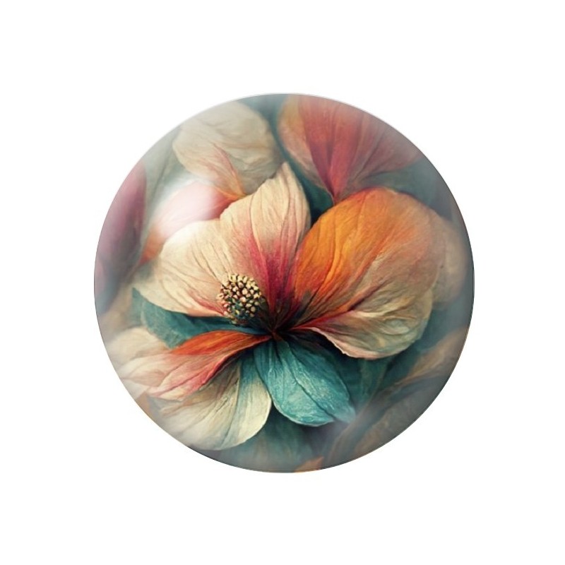 Cabochon en Verre Illustré Fleurs 12 à 25mm