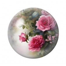 Cabochon en Verre Illustré Fleurs 12 à 25mm pour la création de bijoux fantaisie - DIY
