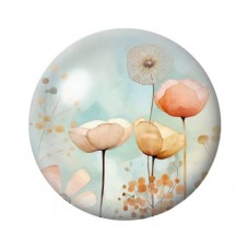 Cabochon en Verre Illustré Fleurs 12 à 25mm pour la création de bijoux fantaisie - DIY