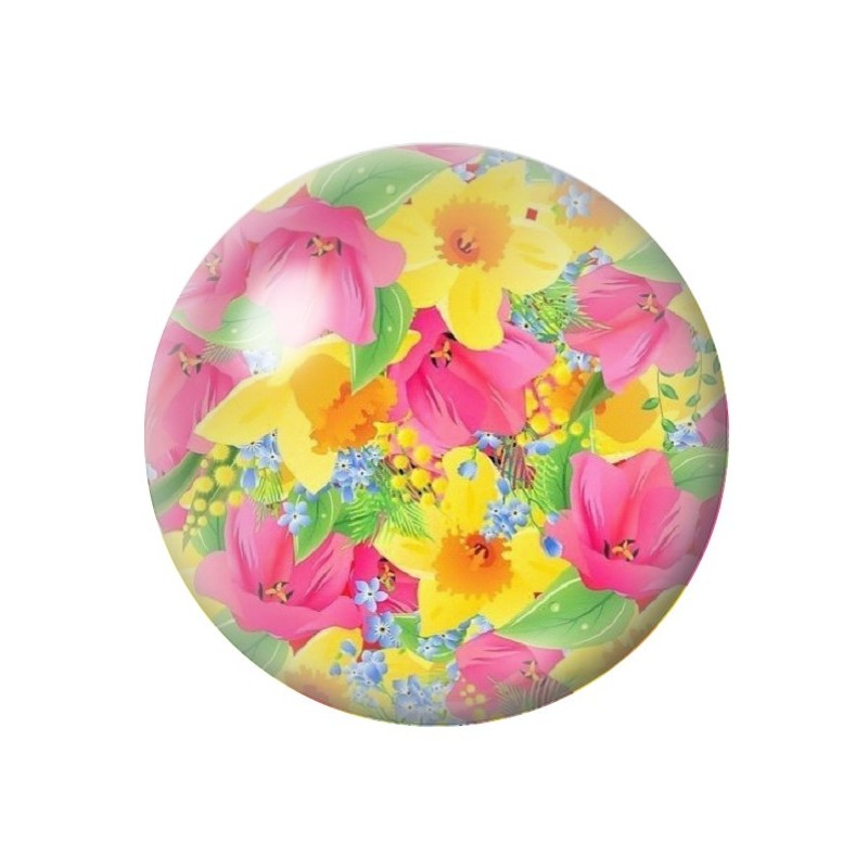 Cabochon en Verre Illustré Fleurs 12 à 25mm
