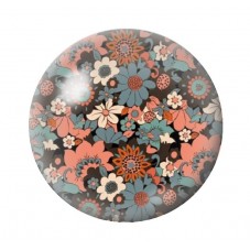 Cabochon en Verre Illustré Fleurs 12 à 25mm pour la création de bijoux fantaisie - DIY