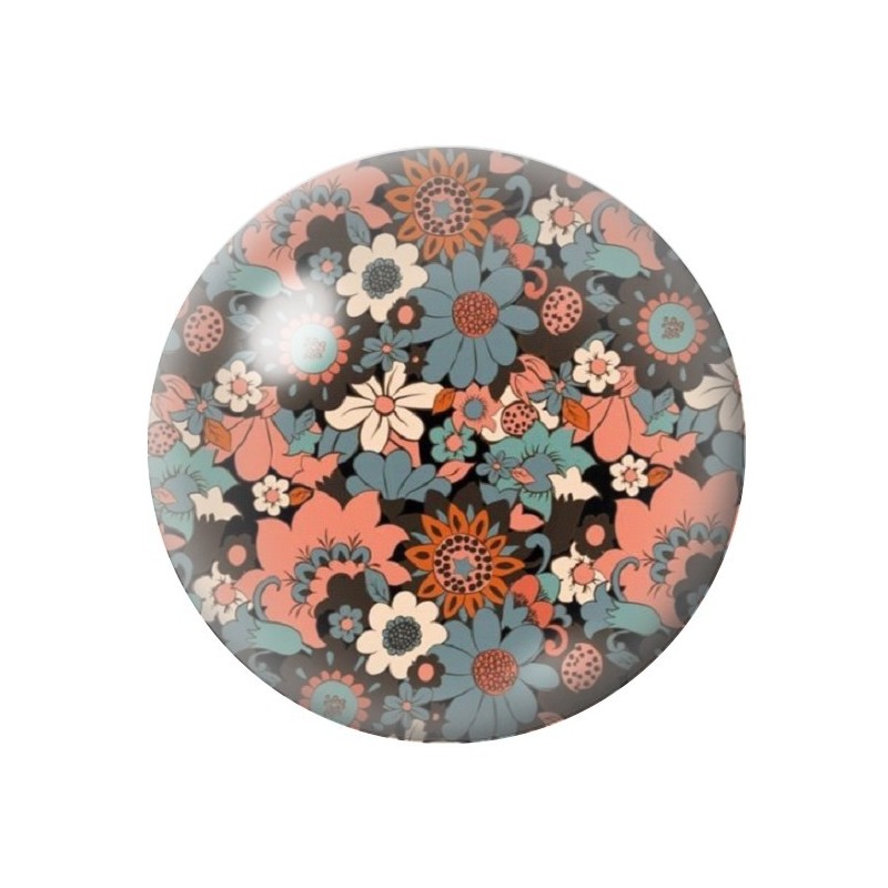 Cabochon en Verre Illustré Fleurs 12 à 25mm