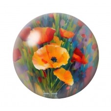 Cabochon en Verre Illustré Fleurs 12 à 25mm pour la création de bijoux fantaisie - DIY
