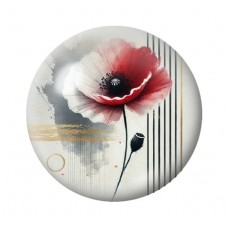 Cabochon en Verre Illustré Fleurs 12 à 25mm pour la création de bijoux fantaisie - DIY