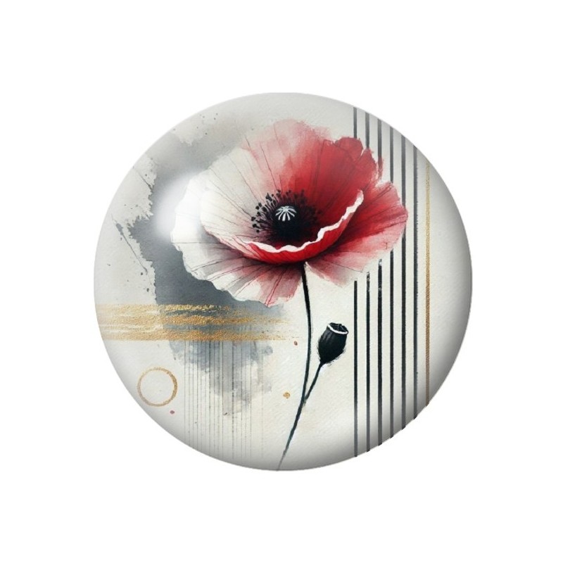 Cabochon en Verre Illustré Fleurs 12 à 25mm