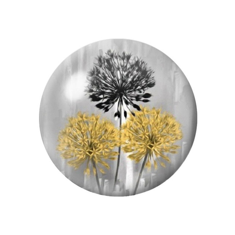 Cabochon en Verre Illustré Fleurs 12 à 25mm