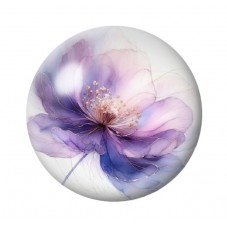 Cabochon en Verre Illustré Fleurs 12 à 25mm pour la création de bijoux fantaisie - DIY