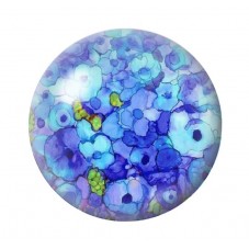Cabochon en Verre Illustré Fleurs 12 à 25mm pour la création de bijoux fantaisie - DIY