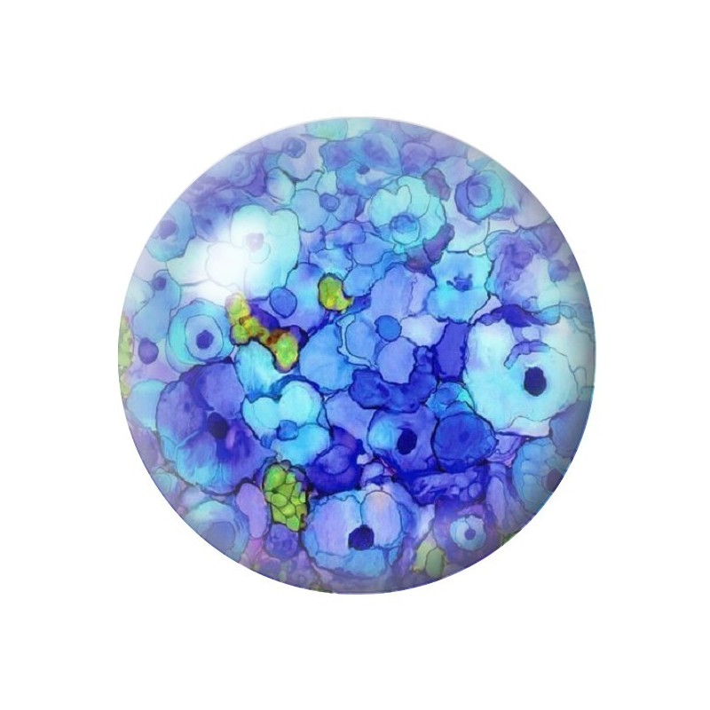 Cabochon en Verre Illustré Fleurs 12 à 25mm
