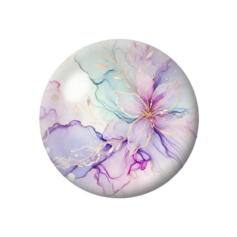 Cabochon en Verre Illustré Fleurs 12 à 25mm