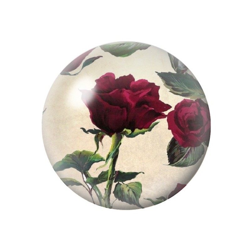 Cabochon en Verre Illustré Fleurs 12 à 25mm