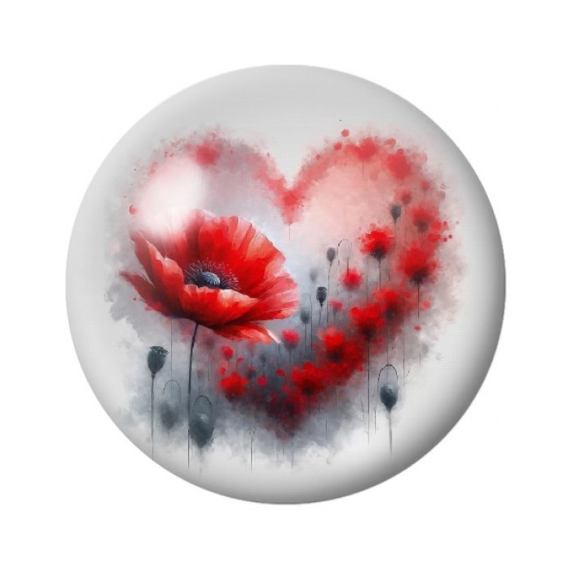 Cabochon en Verre Illustré Fleurs 12 à 25mm