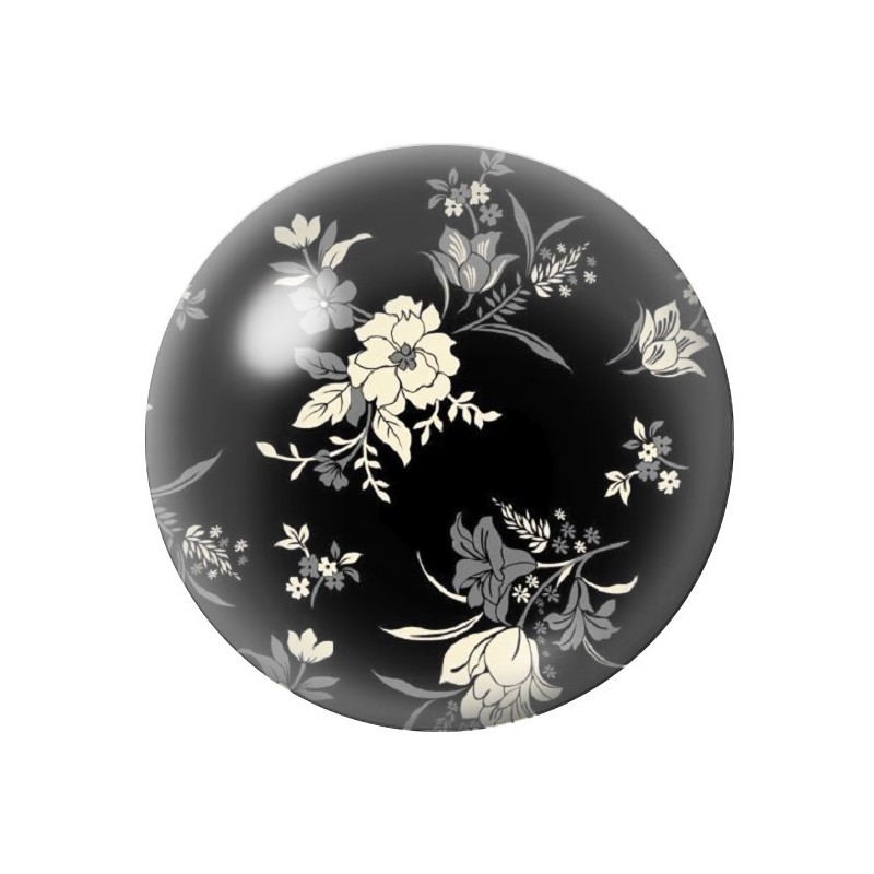 Cabochon en Verre Illustré Fleurs 12 à 25mm