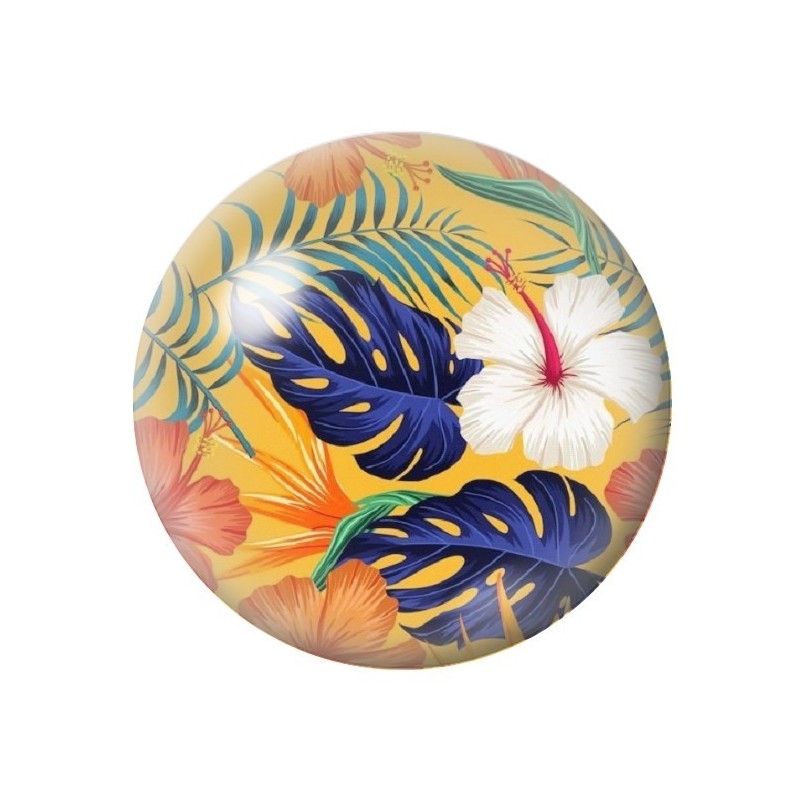 Cabochon en Verre Illustré Fleurs 12 à 25mm