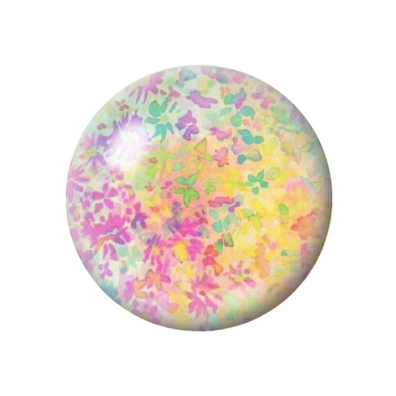 Cabochon en Verre Illustré Fleurs 12 à 25mm
