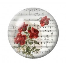 Cabochon en Verre Illustré Fleurs 12 à 25mm pour la création de bijoux fantaisie - DIY