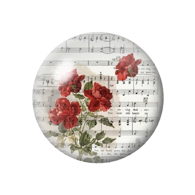 Cabochon en Verre Illustré Fleurs 12 à 25mm