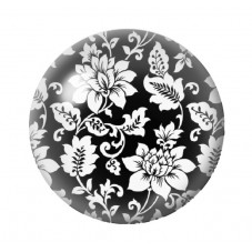 Cabochon en Verre Illustré Fleurs 12 à 25mm pour la création de bijoux fantaisie - DIY