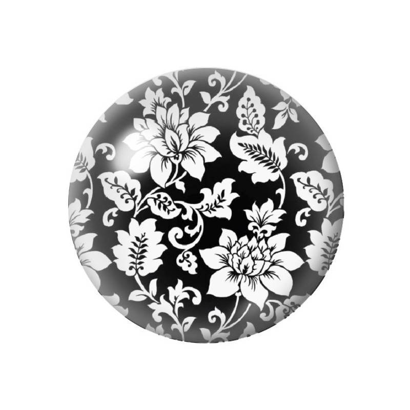 Cabochon en Verre Illustré Fleurs 12 à 25mm