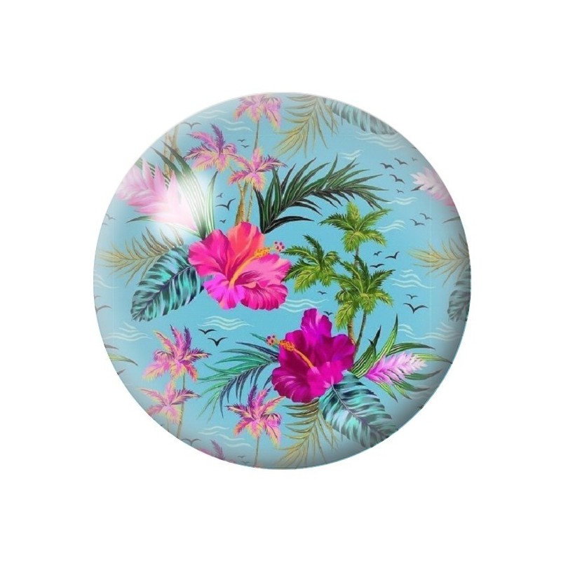 Cabochon en Verre Illustré Fleurs 12 à 25mm