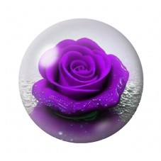 Cabochon en Verre Illustré Fleurs 12 à 25mm pour la création de bijoux fantaisie - DIY