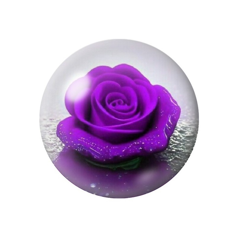 Cabochon en Verre Illustré Fleurs 12 à 25mm