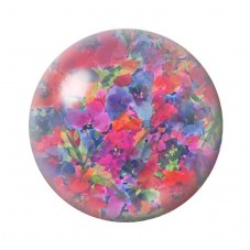 Cabochon en Verre Illustré Fleurs 12 à 25mm pour la création de bijoux fantaisie - DIY