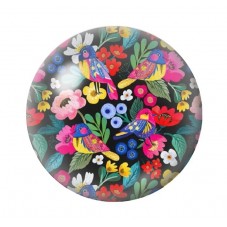 Cabochon en Verre Illustré Fleurs 12 à 25mm pour la création de bijoux fantaisie - DIY