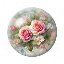 Cabochon en Verre Illustré Fleurs 12 à 25mm pour la création de bijoux fantaisie - DIY