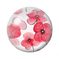 Cabochon en Verre Illustré Fleurs 12 à 25mm pour la création de bijoux fantaisie - DIY