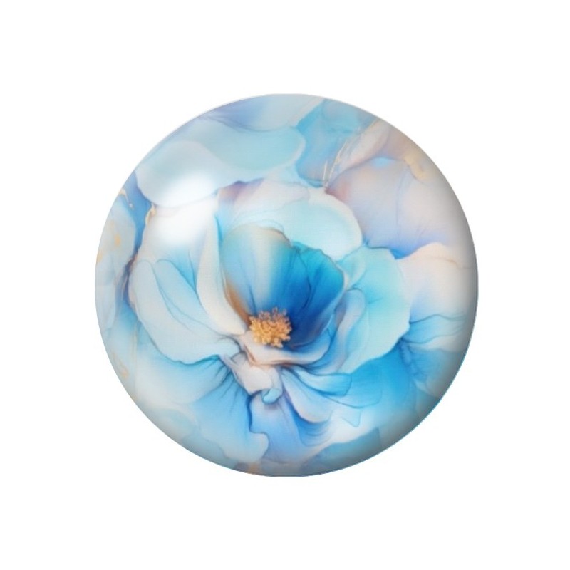 Cabochon en Verre Illustré Fleurs 12 à 25mm