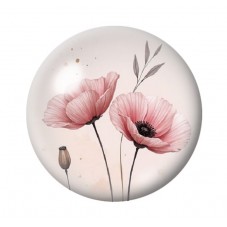 Cabochon en Verre Illustré Fleurs 12 à 25mm pour la création de bijoux fantaisie - DIY