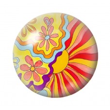 Cabochon en Verre Illustré Fleurs 12 à 25mm pour la création de bijoux fantaisie - DIY