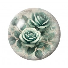 Cabochon en Verre Illustré Fleurs 12 à 25mm pour la création de bijoux fantaisie - DIY