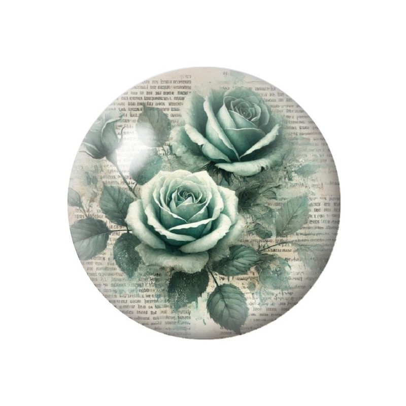 Cabochon en Verre Illustré Fleurs 12 à 25mm