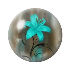 Cabochon en Verre Illustré Fleurs 12 à 25mm pour la création de bijoux fantaisie - DIY