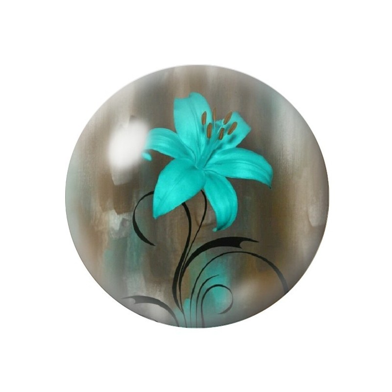 Cabochon en Verre Illustré Fleurs 12 à 25mm