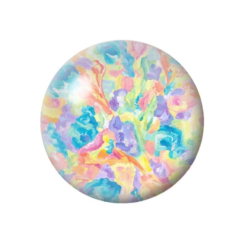 Cabochon en Verre Illustré Fleurs 12 à 25mm