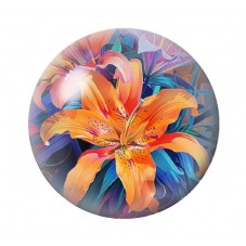 Cabochon en Verre Illustré Fleurs 12 à 25mm pour la création de bijoux fantaisie - DIY