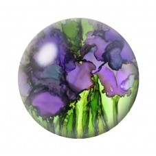 Cabochon en Verre Illustré Fleurs 12 à 25mm pour la création de bijoux fantaisie - DIY