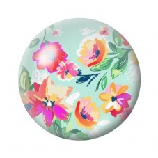 Cabochon en Verre Illustré Fleurs 12 à 25mm pour la création de bijoux fantaisie - DIY