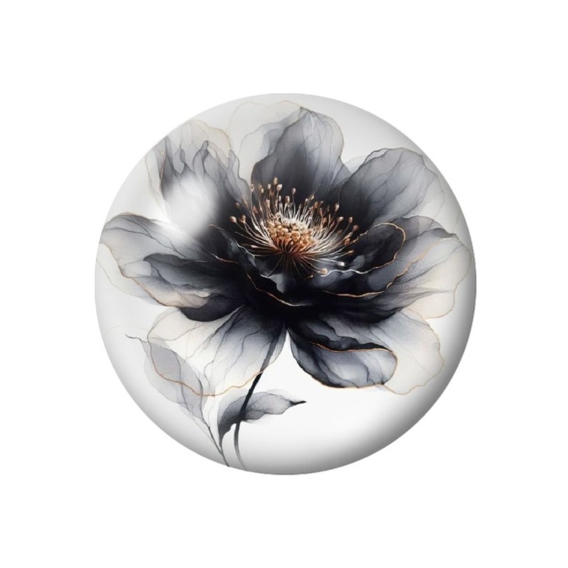 Cabochon en Verre Illustré Fleurs 12 à 25mm